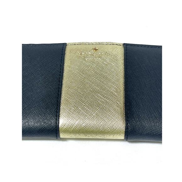 Kate Spade Black & Gold Skinny Slim Leather Women's Designer Wallet - Picture 2 of 11